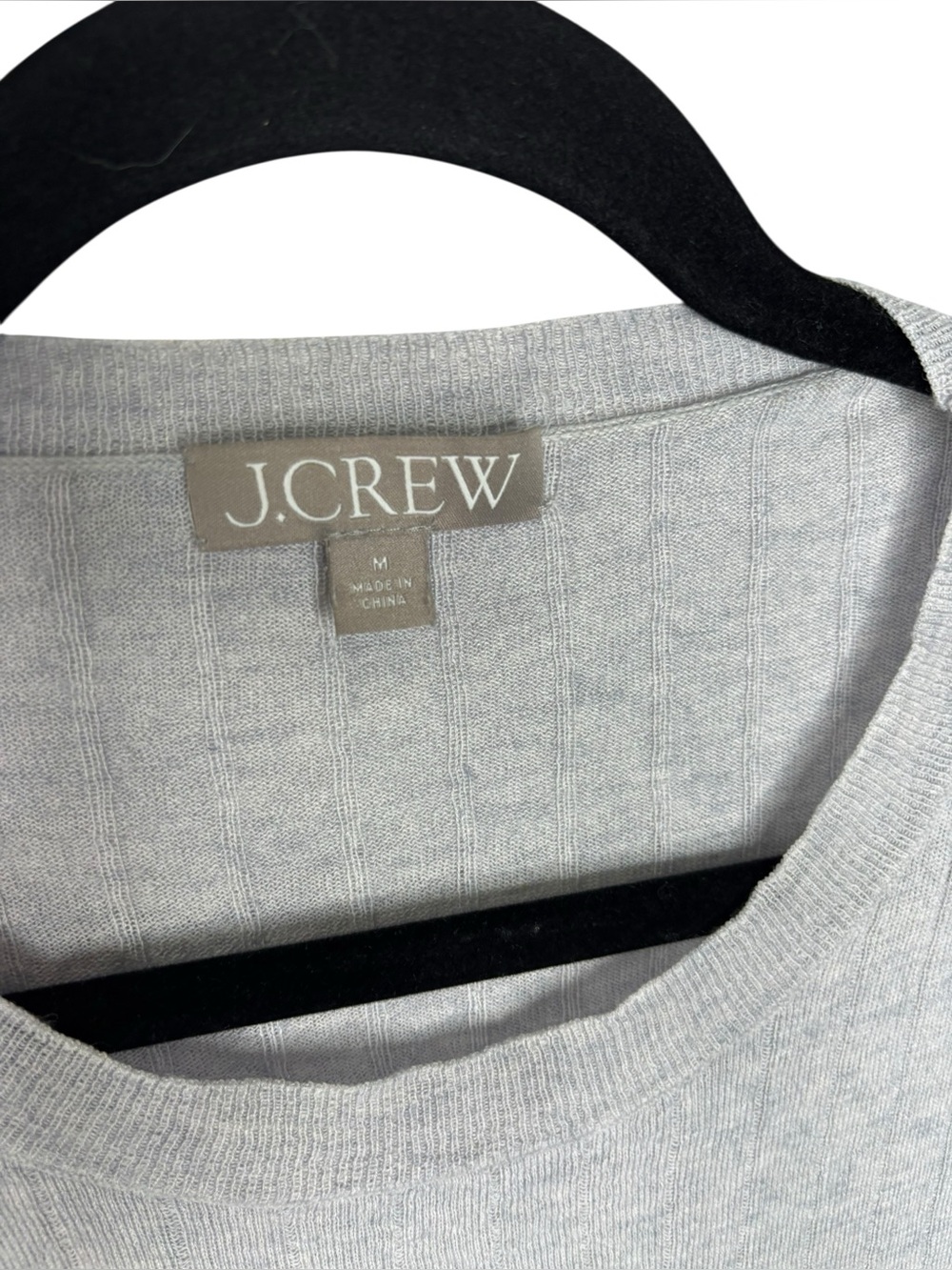 J.Crew Silk Cashmere Cropped T-Shirt in Heather Harbor Grey BG652 Medium - Picture 2 of 10